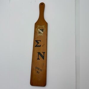 Sigma Nu Fraternity Wooden Paddle with Crest - University of Oklahoma